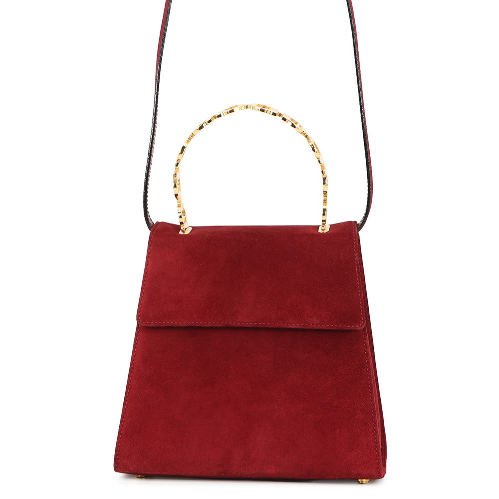 Ferragamo Gancini Handle 2WAY Bag Red suede
