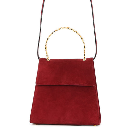 Ferragamo Gancini Handle 2WAY Bag Red suede