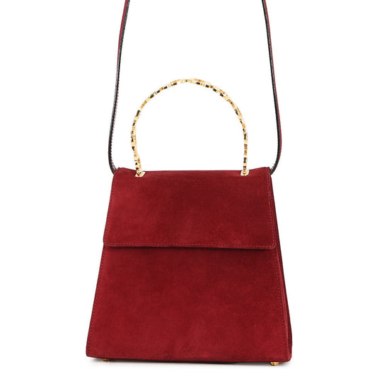 Ferragamo Gancini Handle 2WAY Bag Red suede