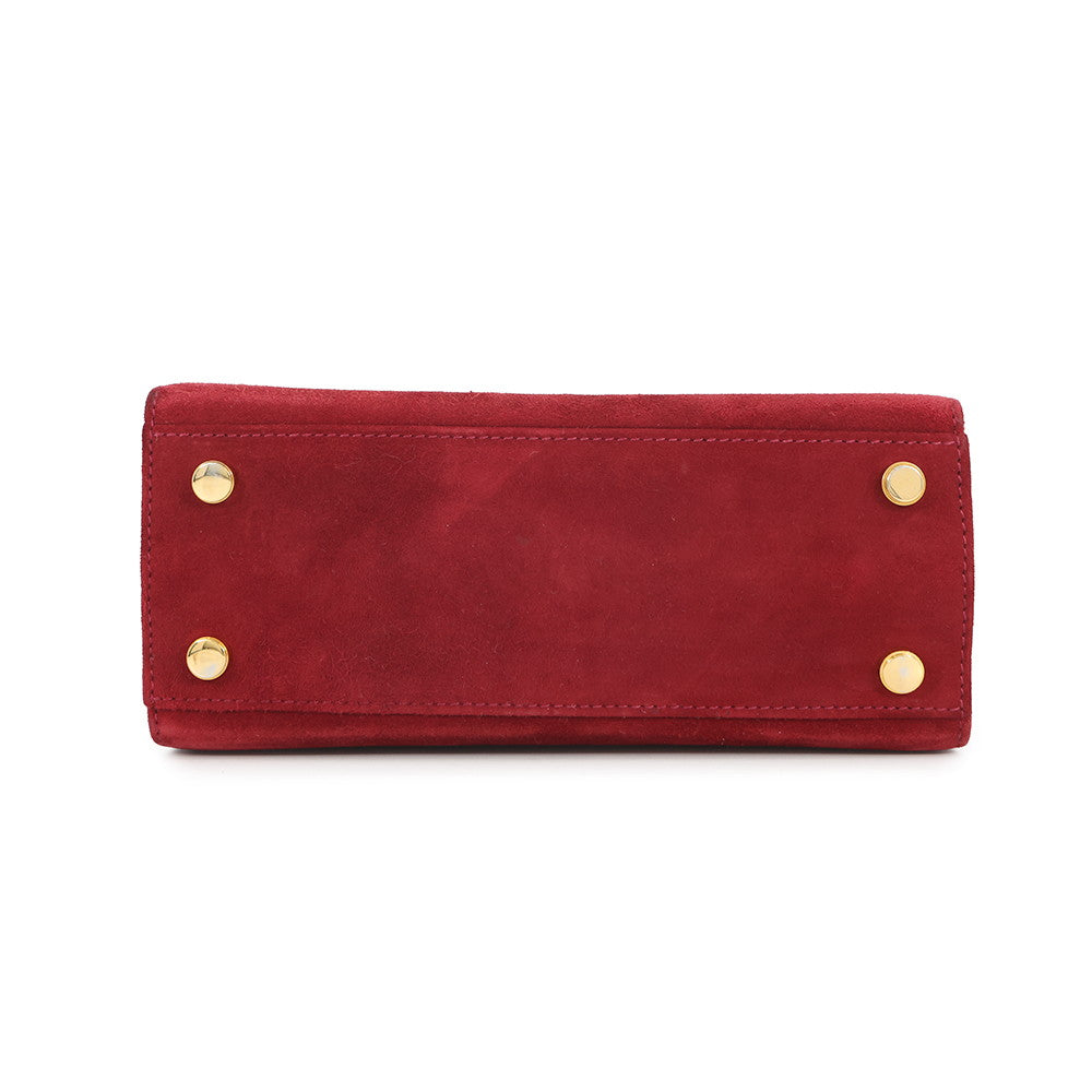 Ferragamo Gancini Handle 2WAY Bag Red suede