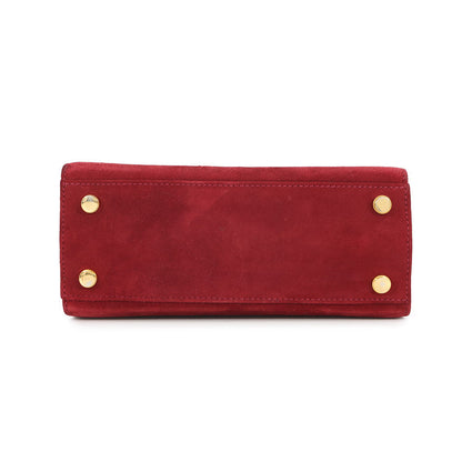 Ferragamo Gancini Handle 2WAY Bag Red suede