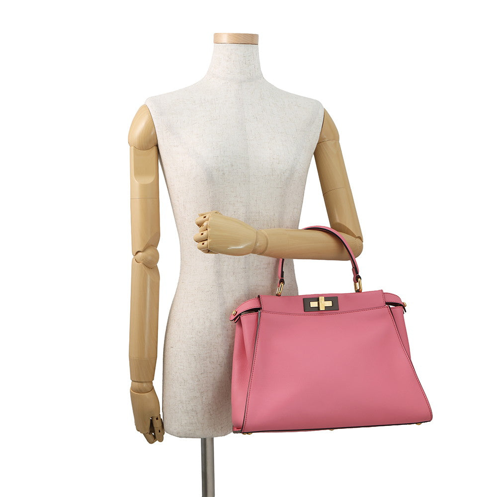 FENDI Peekaboo Pink8BN290 Leather Size regular
