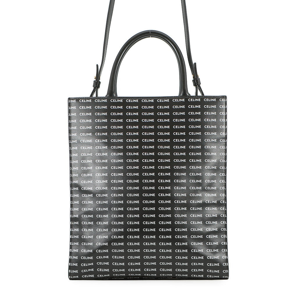 CELINE Vertical Cover 2WAYBag Black/White191542DT2.38AW PVC Leather Size Small