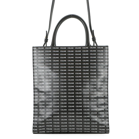 CELINE Vertical Cover 2WAYBag Black/White191542DT2.38AW PVC Leather Size Small