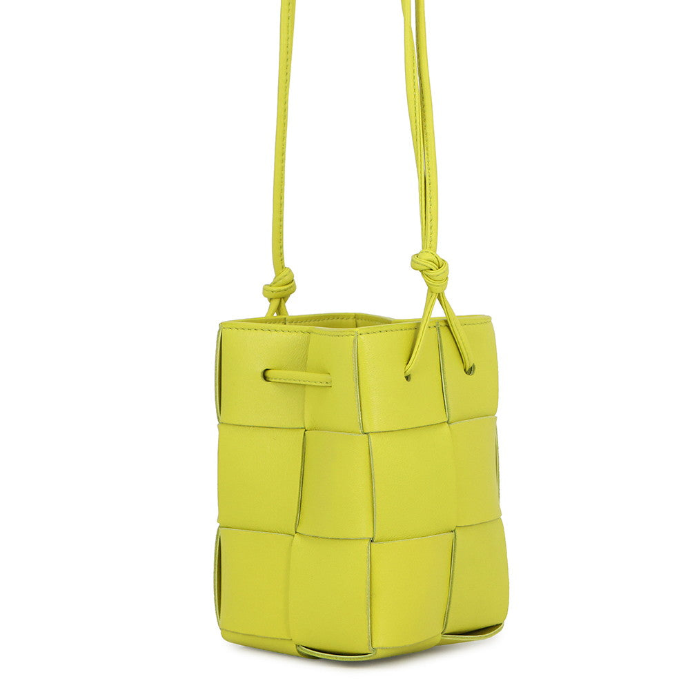 Bottega Veneta Cassette Bucket Bag Pistachio Green680217 Leather Size Mini