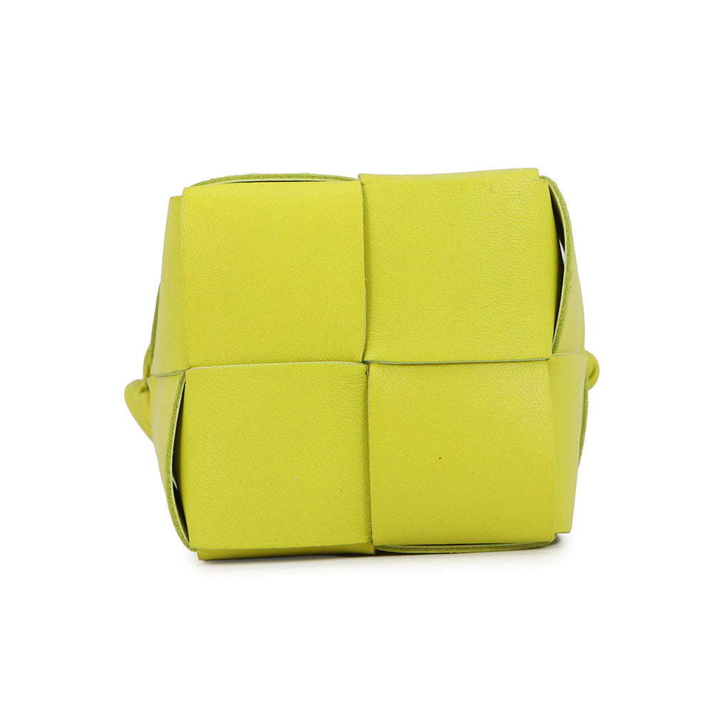 Bottega Veneta Cassette Bucket Bag Pistachio Green680217 Leather Size Mini