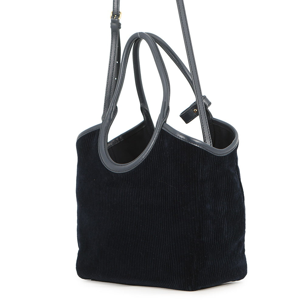 MIUMIU Ivy Corduroy Handbag Navy5BA284_2F81_F0124_V_OON Corduroy Leather Size Small