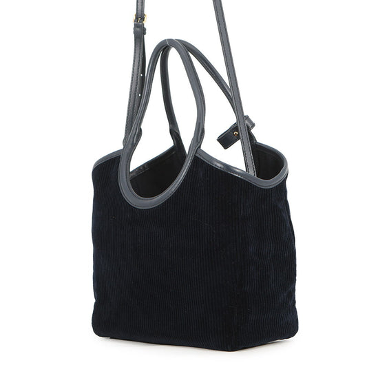 MIUMIU Ivy Corduroy Handbag Navy5BA284_2F81_F0124_V_OON Corduroy Leather Size Small