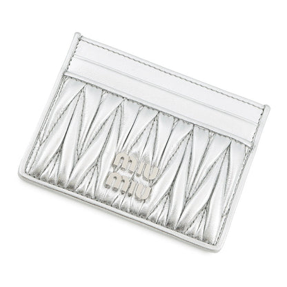 MIUMIU Matelasse Leather Card Case Silver5MC076_2FPP_F0118 Nappa Leather