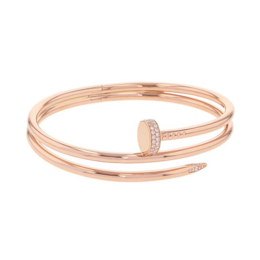 CARTIER Juste Un Clou Bracelet Double Diamond Size 19N6708419/N6708400 18K Pink Gold
