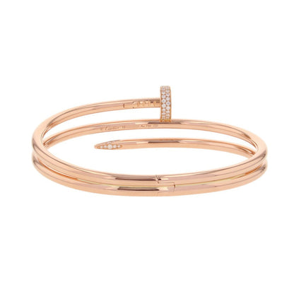 CARTIER Juste Un Clou Bracelet Double Diamond Size 19N6708419/N6708400 18K Pink Gold