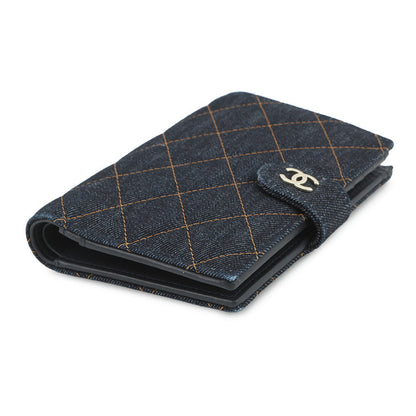 CHANEL Matelasse Wallet with Passport Case NavyAP4665 Denim/Lambskin