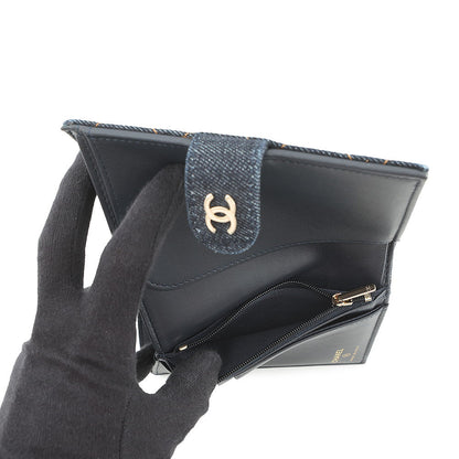 CHANEL Matelasse Wallet with Passport Case NavyAP4665 Denim/Lambskin