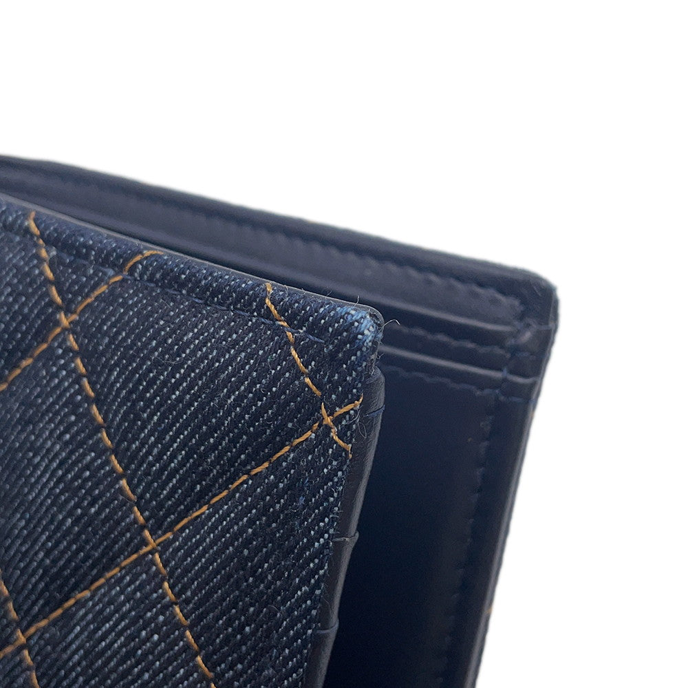 CHANEL Matelasse Wallet with Passport Case NavyAP4665 Denim/Lambskin