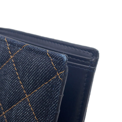 CHANEL Matelasse Wallet with Passport Case NavyAP4665 Denim/Lambskin