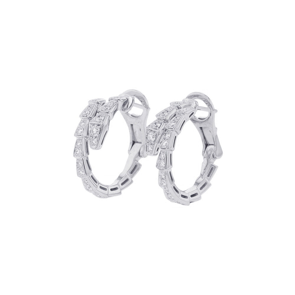 BVLGARI Serpenti Viper Earrings 18K White Gold