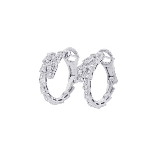 BVLGARI Serpenti Viper Earrings 18K White Gold