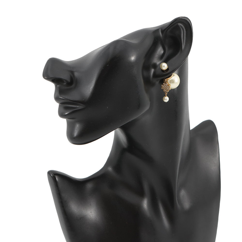 Dior Faux Pearl Earrings Gold Plated Faux Pearl Rhinestone