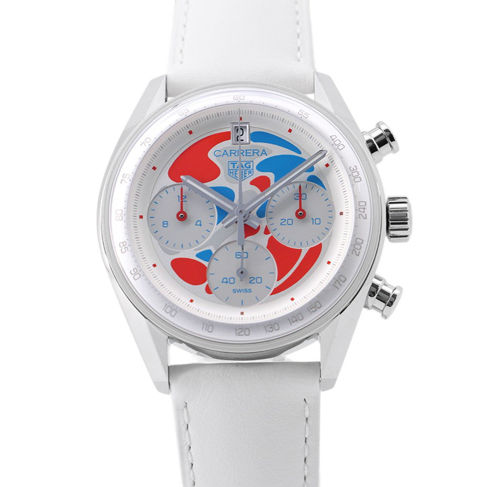 TAG HEUER Carrera Chronograph EXPO2025 Osaka Limited Edition Japan Limited Edition (125 pieces) W39mm Stainless Steel Leather Silver/White/Blue/Red DialCBS221C.FC6619