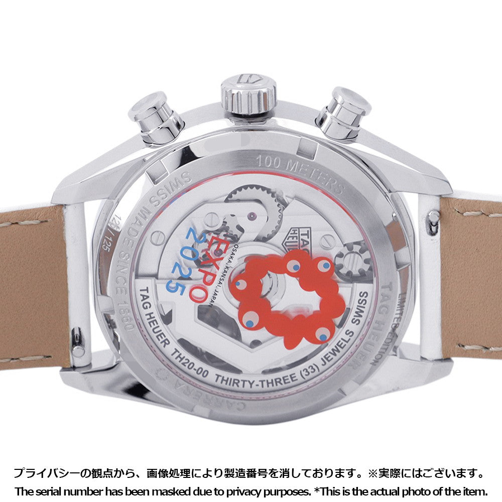 TAG HEUER Carrera Chronograph EXPO2025 Osaka Limited Edition Japan Limited Edition (125 pieces) W39mm Stainless Steel Leather Silver/White/Blue/Red DialCBS221C.FC6619