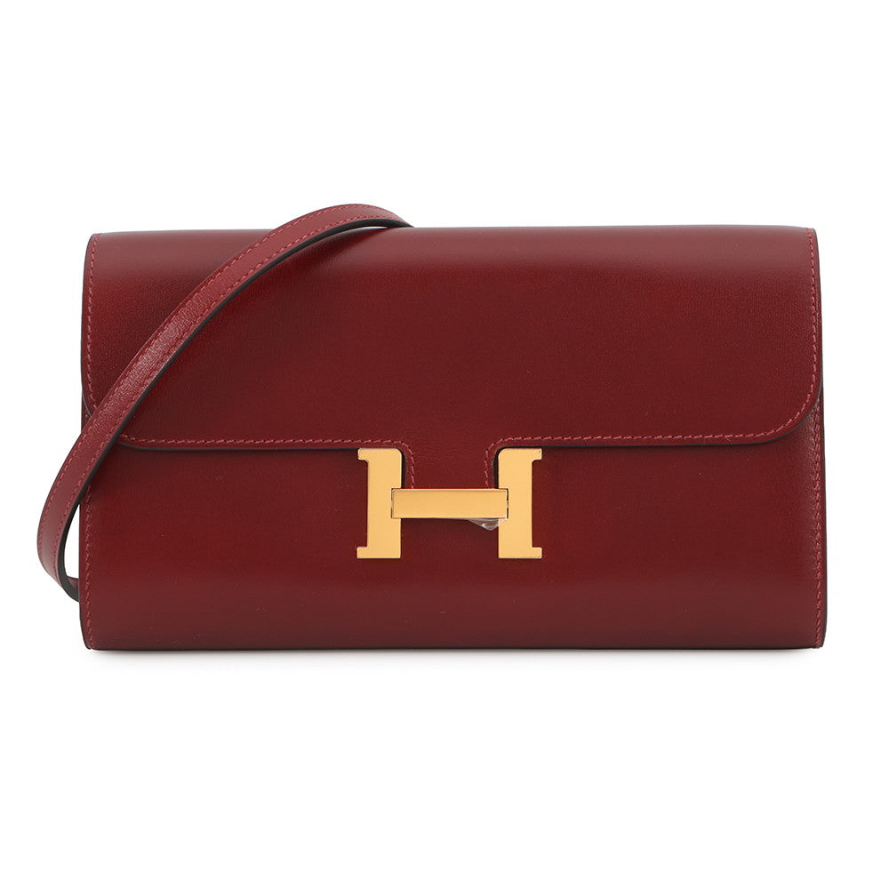 HERMES Constance to Go Rouge H Box Calf Leather