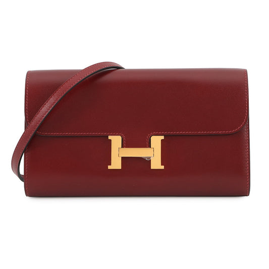 HERMES Constance to Go Rouge H Box Calf Leather
