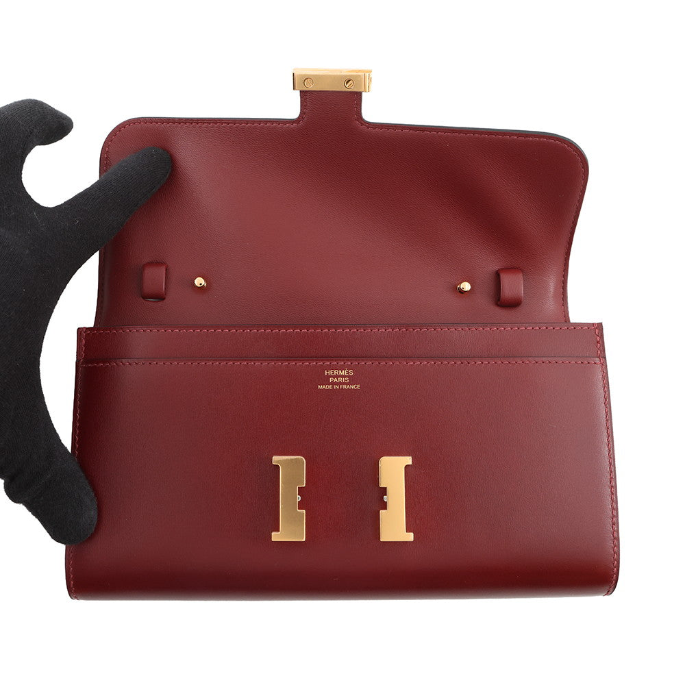 HERMES Constance to Go Rouge H Box Calf Leather