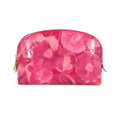 LOUIS VUITTON Pochette Cosmetic Indian roseM90045 Monogram Vernis Leather Ikat Flower
