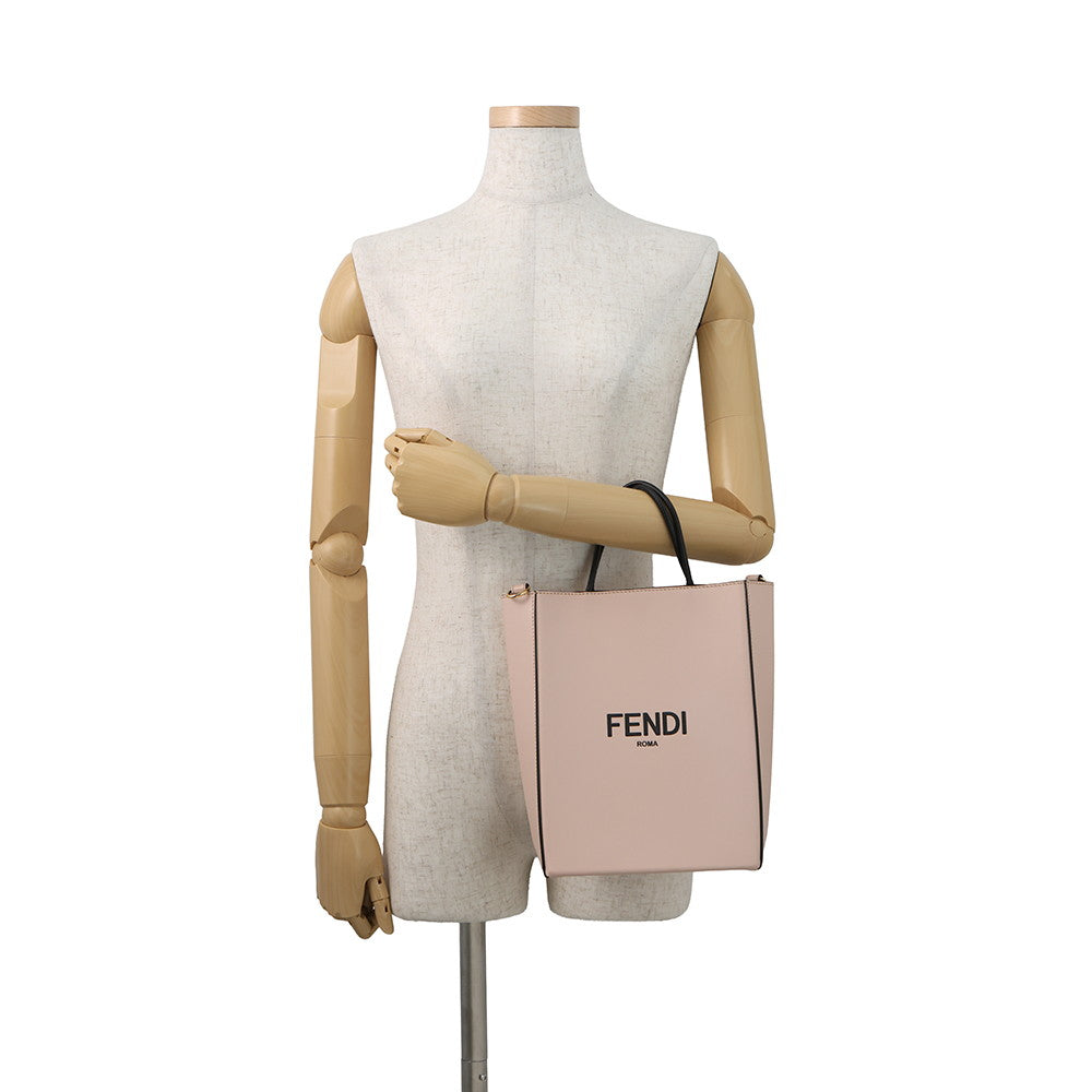 FENDI Shopping bag (2-way bag) Pink/Black8BH382 ADP6 Leather Size Small
