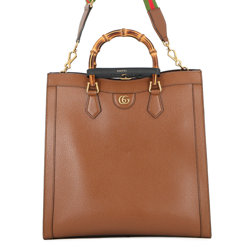 GUCCI Diana Bamboo Tote Bag Brown703218 Leather