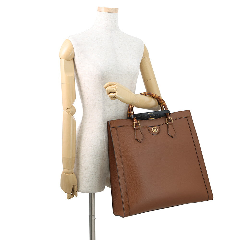 GUCCI Diana Bamboo Tote Bag Brown703218 Leather