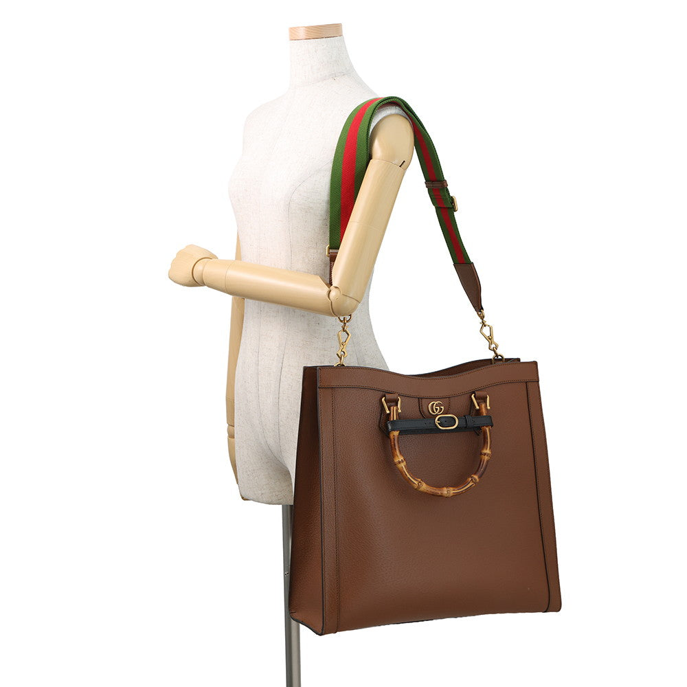 GUCCI Diana Bamboo Tote Bag Brown703218 Leather
