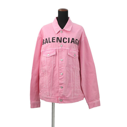 BALENCIAGA Logo Denim Jacket Size 34 Pink594386TEW378000 Cotton100%