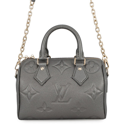 LOUIS VUITTON Speedy Bandouliere GunmetalM12013 Monogram Empreinte Leather Size 20