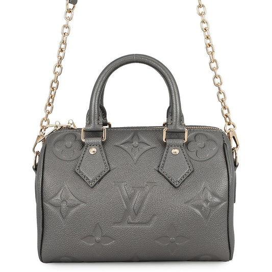 LOUIS VUITTON Speedy Bandouliere GunmetalM12013 Monogram Empreinte Leather Size 20