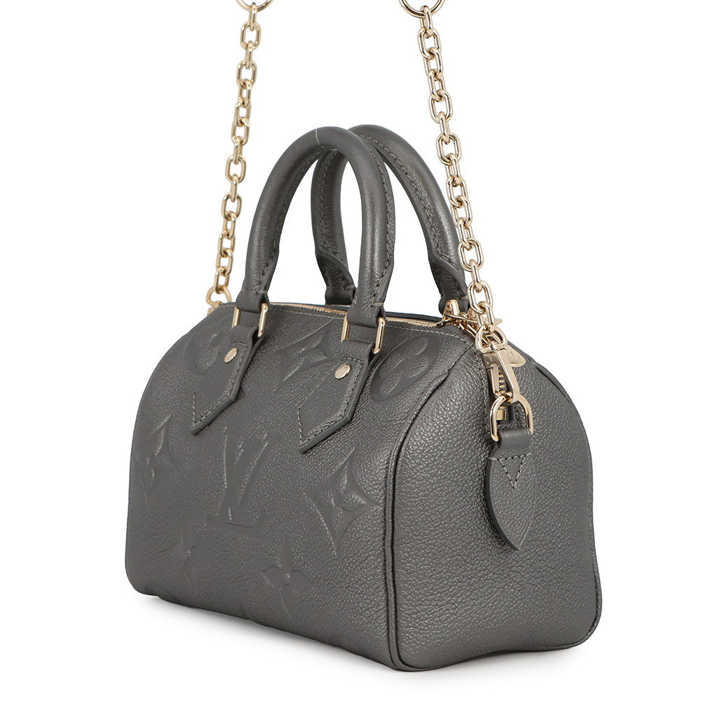 LOUIS VUITTON Speedy Bandouliere GunmetalM12013 Monogram Empreinte Leather Size 20