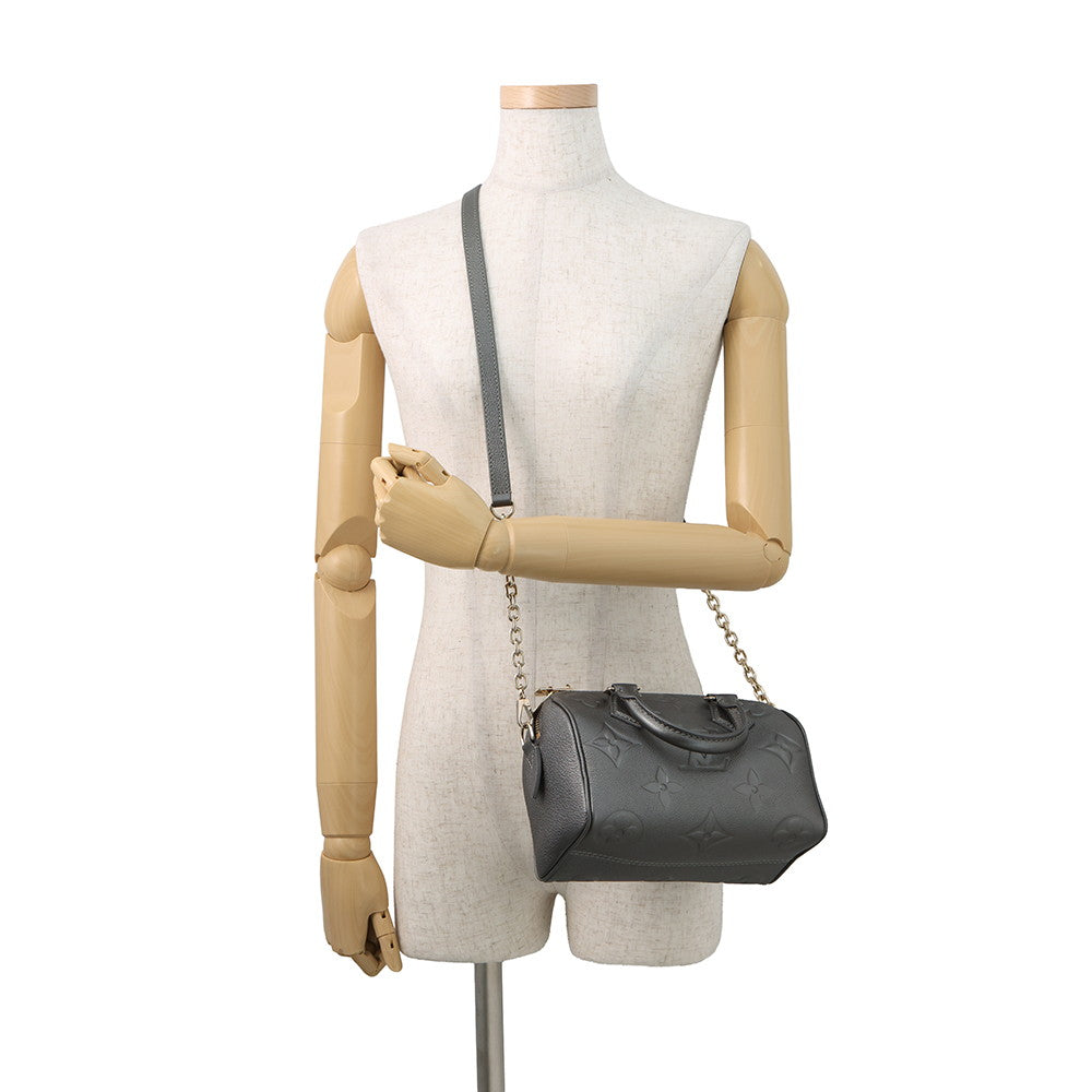 LOUIS VUITTON Speedy Bandouliere GunmetalM12013 Monogram Empreinte Leather Size 20