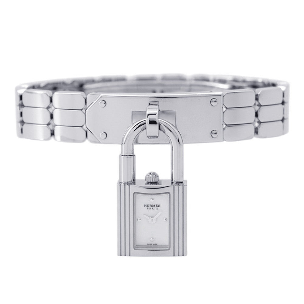 HERMES Kelly watch W16mm Stainless Steel Sparkling White Lacquer DialKE4.110