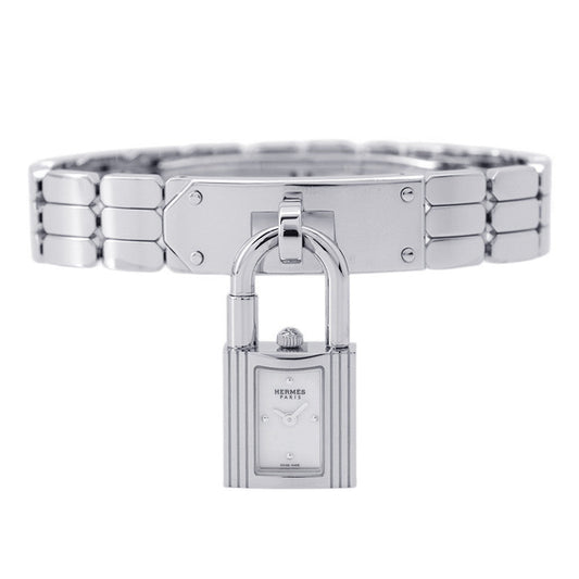 HERMES Kelly watch W16mm Stainless Steel Sparkling White Lacquer DialKE4.110