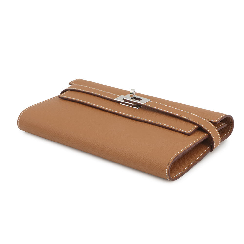 HERMES Kelly Wallet Long Gold Epsom