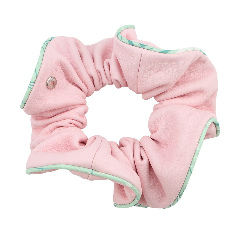 HERMES Scrunchie Claudia Rose Sakura Lambskin Silk