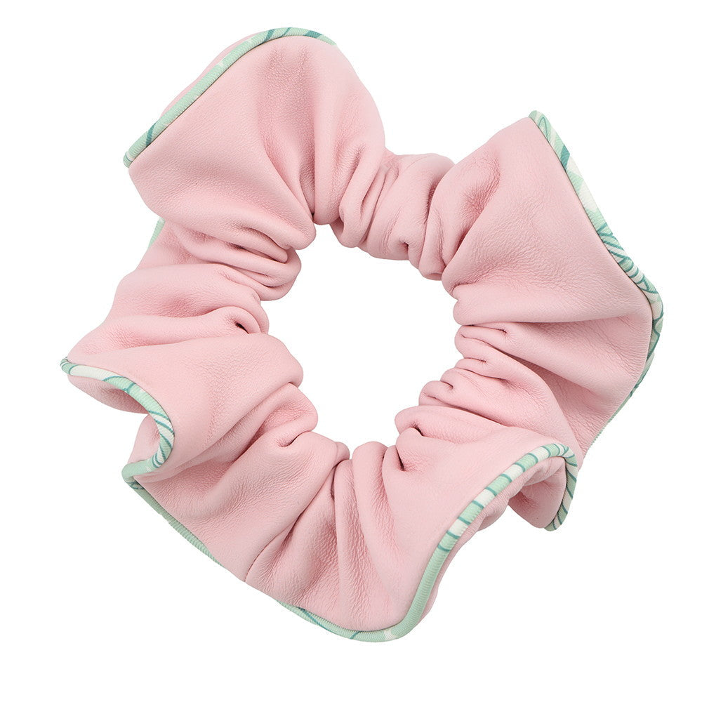 HERMES Scrunchie Claudia Rose Sakura Lambskin Silk