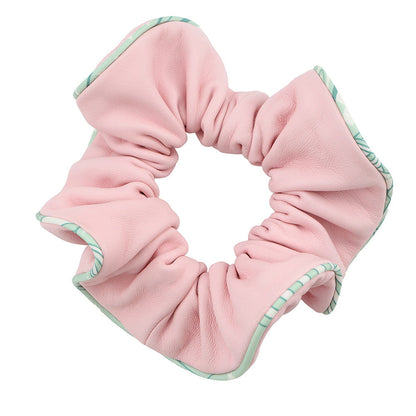 HERMES Scrunchie Claudia Rose Sakura Lambskin Silk