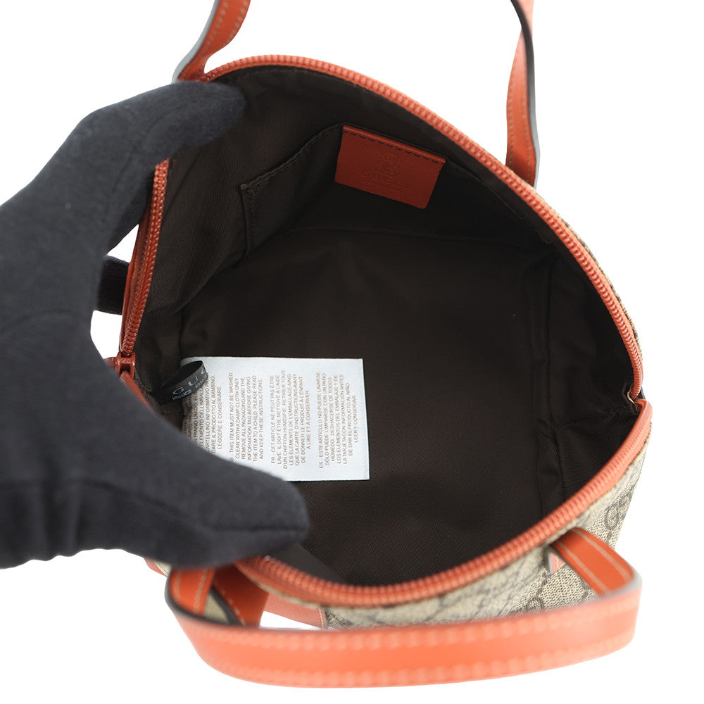 GUCCI Bag Children's Zoo Orange/Beige271093 80442 1629 GG Supreme Leather