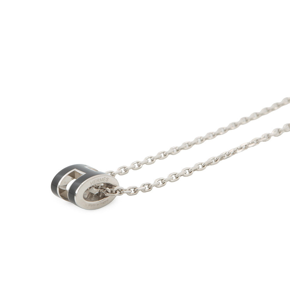 HERMES Pop Ash Necklace Size Mini Black Metal