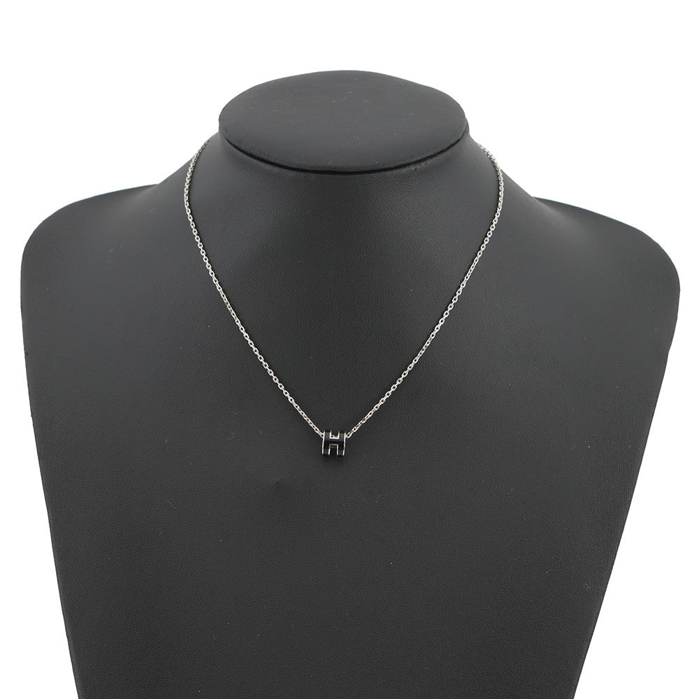 HERMES Pop Ash Necklace Size Mini Black Metal