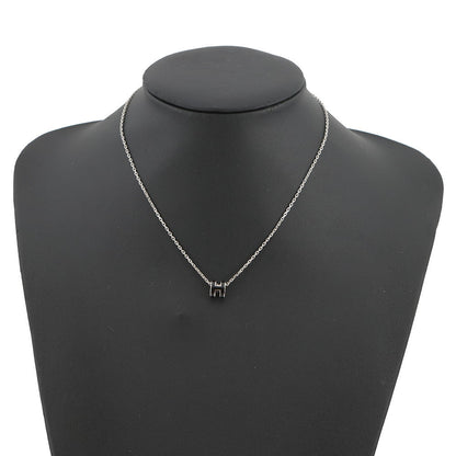 HERMES Pop Ash Necklace Size Mini Black Metal