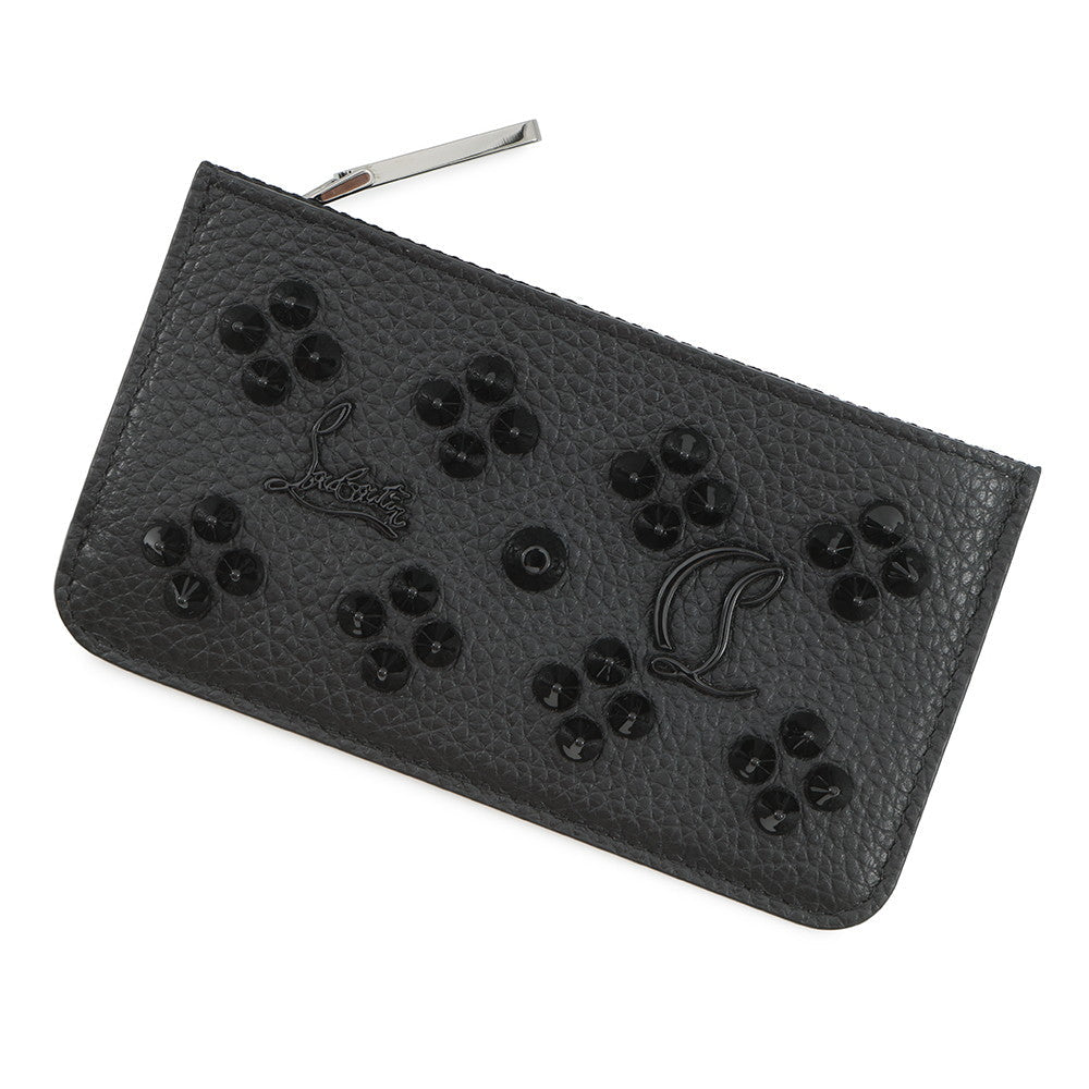 Christian Louboutin Coin purse Studded Fragment case Black3225116 Leather