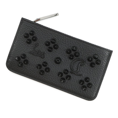 Christian Louboutin Coin purse Studded Fragment case Black3225116 Leather