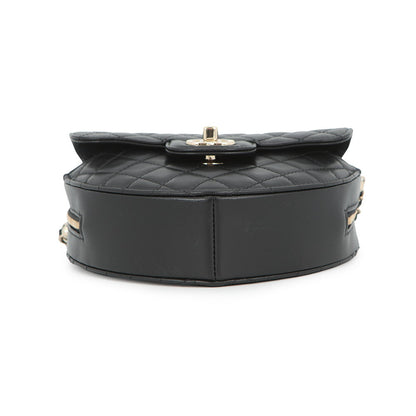 CHANEL Heart Shape ChainShoulder BlackAS3191 Lambskin